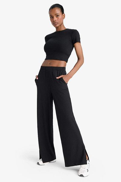 DeFacto New Season Defactofit Wide Leg Pocketed Wide Leg Slit Long Sports Pants