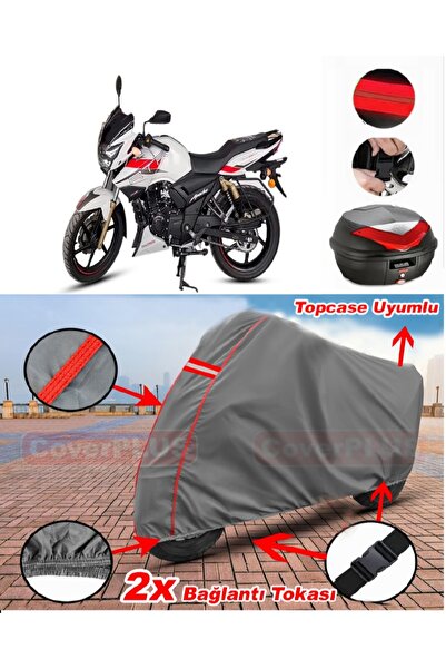 CoverPlus TVS Apache RTR 180 حقيبة خلفية متوافقة مع قماش القماش المشمع للدراج...