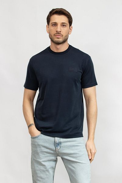 EA7 Tricou albastru pentru bărbați cu gât rotund - Regular Fit 7M 000089   AF13862-UB102