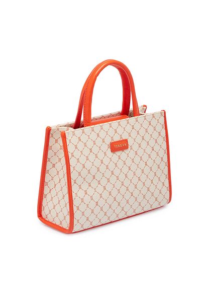 Tergan Cream Textile Women's Handbag - S25Y1Twc0702-V6D