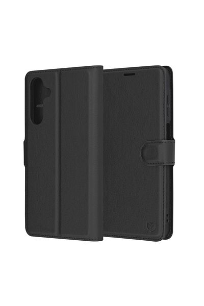 SKYDDAR INNOVATION Husa Samsung Galaxy A16, Portofel din piele, tip Carte, cu Portofel Interior, Negru, set cu sticker