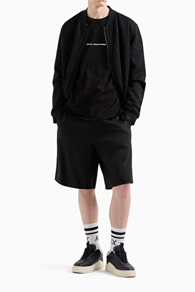 Armani Exchange Ανδρικό κοντομάνικο μαύρο μπλουζάκι με κανονική εφαρμογή με στρογγυλή λαιμόκοψη με λογότυπο στο στήθος XM 000544   AF