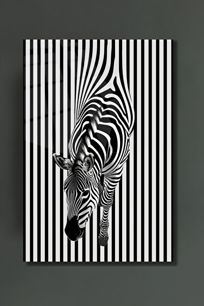 glassartdesign Tablou de sticlă irezistibilă cu zebră - Tablou de animale de înaltă definiție - Tablou de salon - Tablou modern