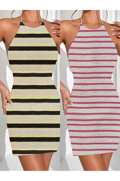 randevu Striped 2 Pack Knitwear Pareo