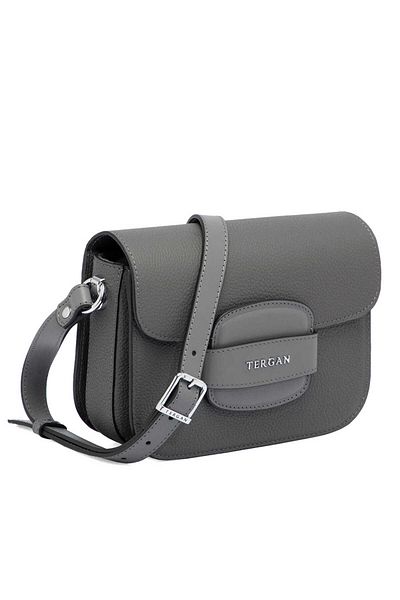 Tergan Gray Genuine Leather Women's Crossbody Bag - S24Y1Bc79781-P7K
