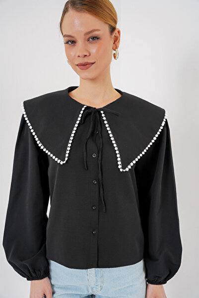 Bigdart Women's Baby Collar Shirt 20314 - Black