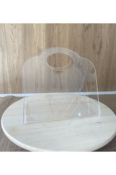 DECORA HOBİ Oval Pleksi Büküm Çanta, Şeffaf Pleksi Hediye ve Çikolata Kutusu,...