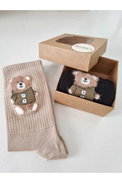 Moonys Socks Collection Set de 2 șosete pentru femei cu model ursuleț