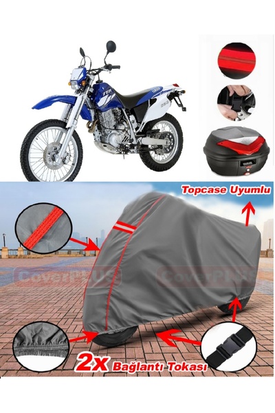 CoverPlus ياماها TT 600 E حقيبة خلفية متوافقة مع القماش المشمع للدراجات النار...