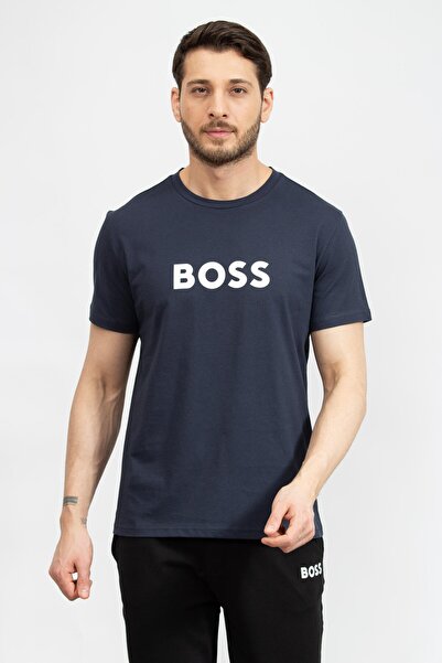 BOSS Erkek Marka Logolu Regular Fit Pamuklu Kısa Kol Lacivert T-Shirt 5049170...