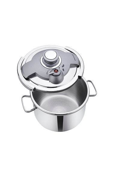KORKMAZ Steama 15 Piece Steel Dowry Set + Aqua 6+4 Liter Pressure Set