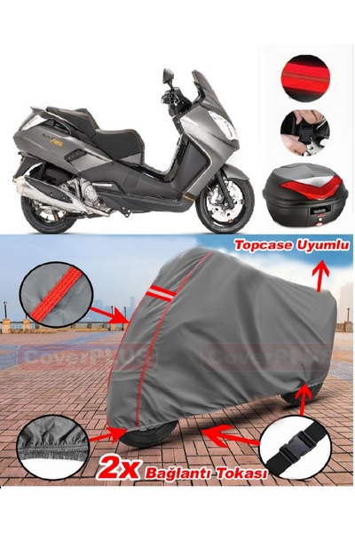 CoverPlus بيجو ساتيليس 250 حقيبة خلفية متوافقة مع قماش القماش المشمع للدراجات...