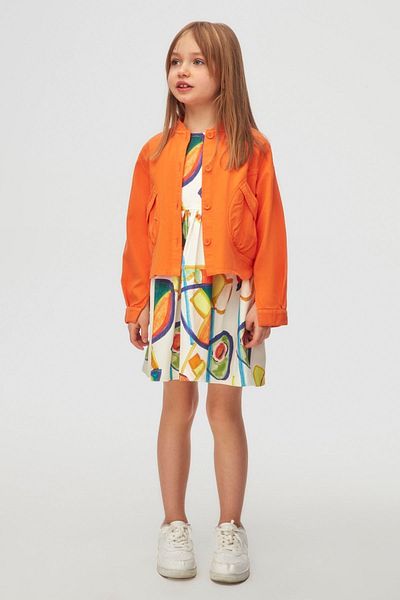 HAUSEkids 4-8 Years Panaroma Canary Girl's Jacket-Orange