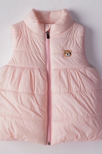 HAUSEkids 1-10 Years Old Happy Bear Girl's Padded Inflatable Vest-Pink