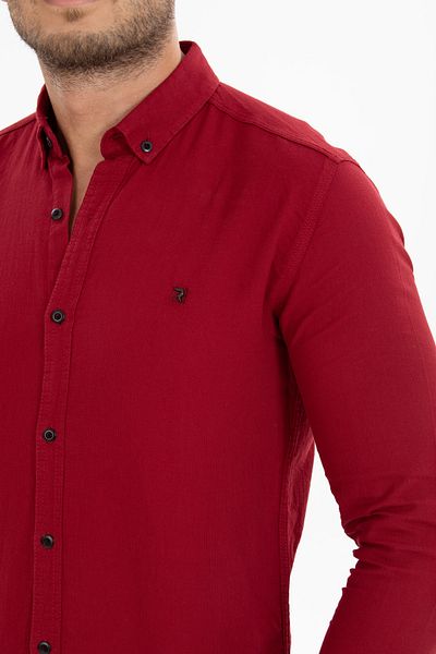 Klothy Men's Long Sleeve Gabardine Denim Shirt 2219