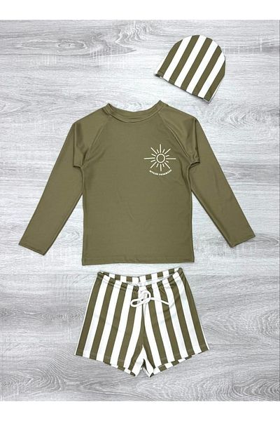 MODANINO Boy's 3-Piece Swimsuit Set (Shorts+T-Shirt+Swimsuit) 2-8 Years 12218