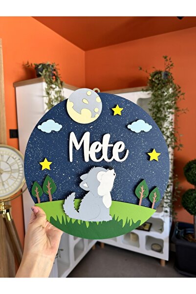 Baykuş Craft Mimarlık Özel Tasarım Hediyelik Göktürk Ulu Kurtlu Safari Hayvanlı Bebek Ahşap Hastane Kapı Süsü