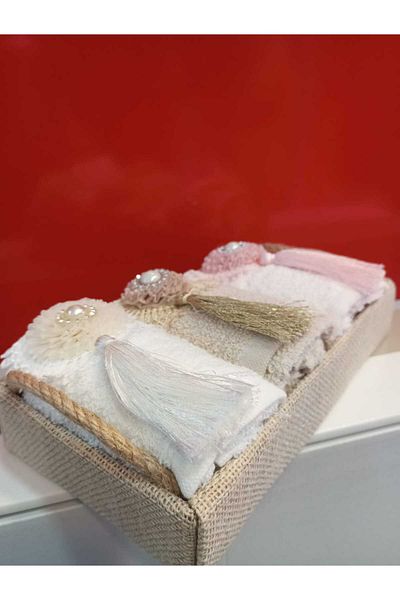 Çapa Home Gift Daily Use Wicked Basket Detail 3 Pack Cotton Premium Quality Towel 30 X 50