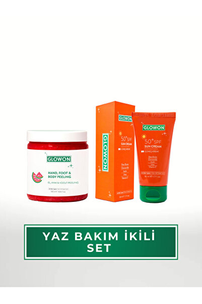 GLOWON Ölü Deri ve Güneş Hasarı Karşıtı Arındırıcı İkili Set - Vücut Peelingi...