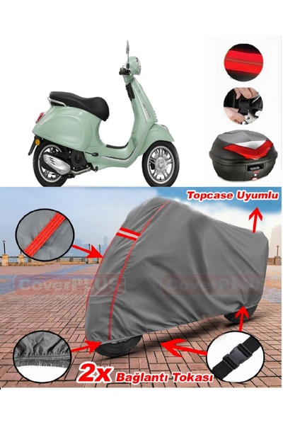 CoverPlus Vespa Primavera 125 Rear Bag Compatible Motor Tarpaulin Motorcycle ...