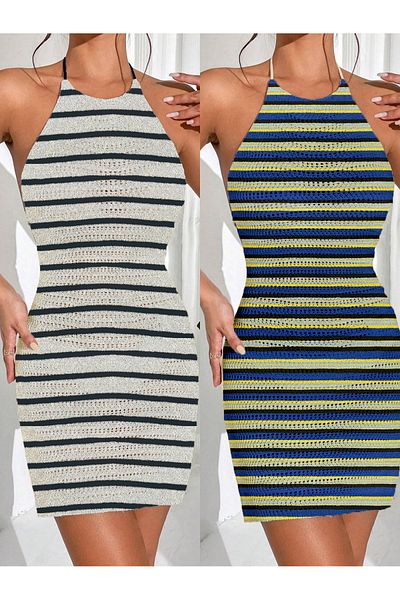randevu Striped 2 Pack Knitwear Pareo Advantageous Price