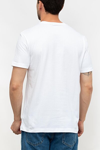 Calvin Klein Men's Logo Organic Cotton Crew Neck Short Sleeve White T-shirt J30j325352-fiber