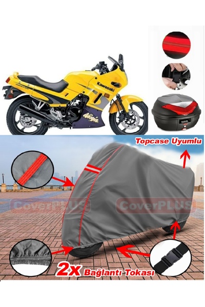 CoverPlus غطاء محرك السيارة المتوافق مع Kawasaki ZZR 250، غطاء محرك السيارة ب...