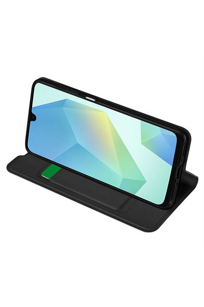 SKYDDAR INNOVATION Husa Samsung Galaxy A16, Magskin Book, tip Carte cu Portofel Interior, Negru, set cu sticker
