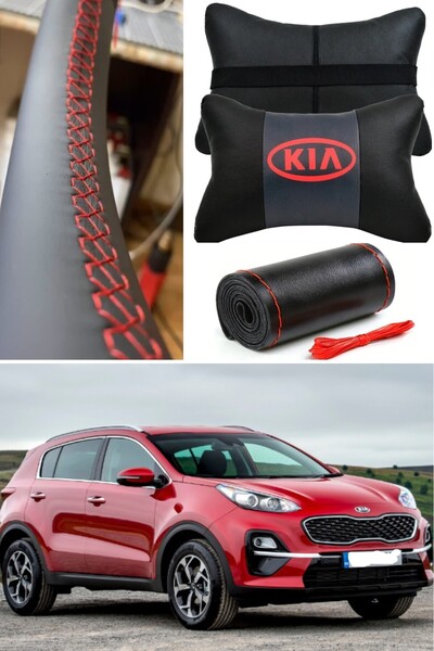 AYAZGRUP Pernă pentru gât și husă pentru volan Kia Sportage cu stâlp (SET ULT...