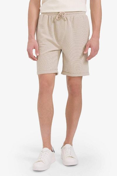 DeFacto New Season Regular Fit Textured Basic Plain Bermuda Shorts
