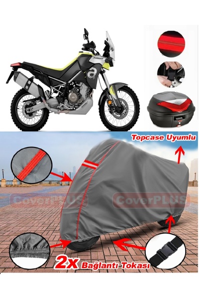 CoverPlus Aprilia Tuareg Rear Bag Compatible Motor Tarpaulin Motorcycle Tarpa...