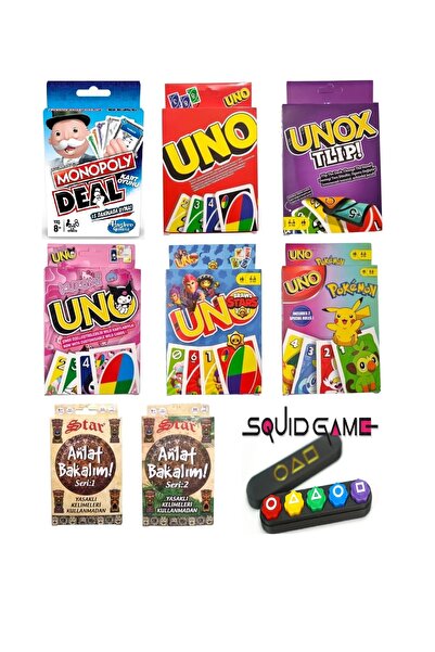 TURKAFONE Beş taş Uno Unox Tlip Monopoly Kuromi Brawl Stars Pokemon Oyun Kart...