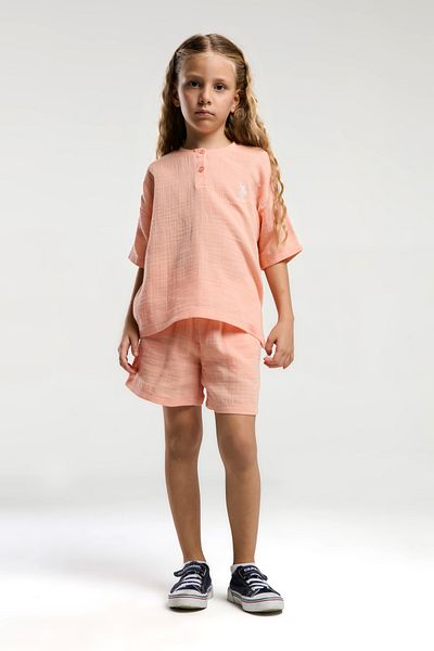 U.S. Polo Assn. Girl's Salmon Pajama Set