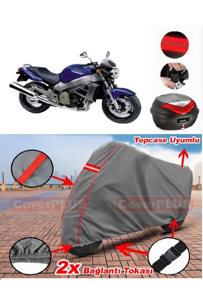 CoverPlus هوندا X 11 (CB 1100 SF) حقيبة خلفية متوافقة مع القماش المشمع للدراج...