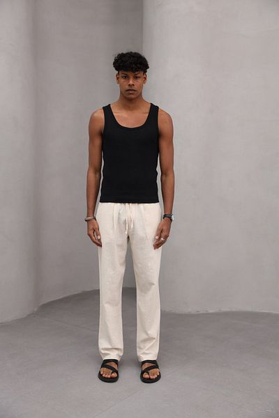 The Champ Clothing Ανδρικό παντελόνι Relaxed Cut Straight Leg 100% Cotton Lace Up