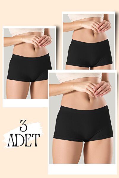 Jacarsman Γυναικεία εσώρουχα 3 τεμαχίων χωρίς ραφή μαύρα μπόξερ εσώρουχα 3 τεμαχίων