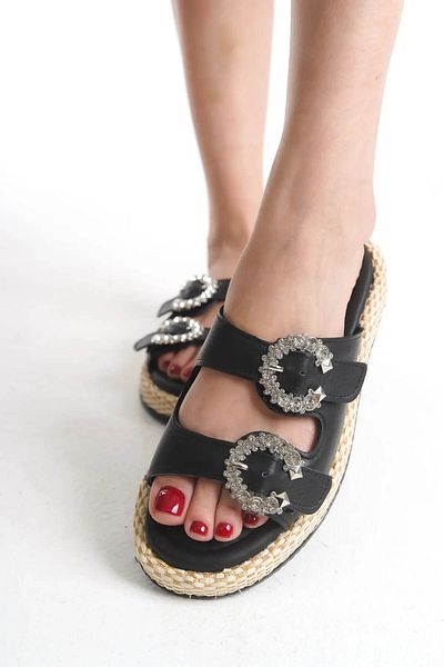 trender Black Women's Slippers H01