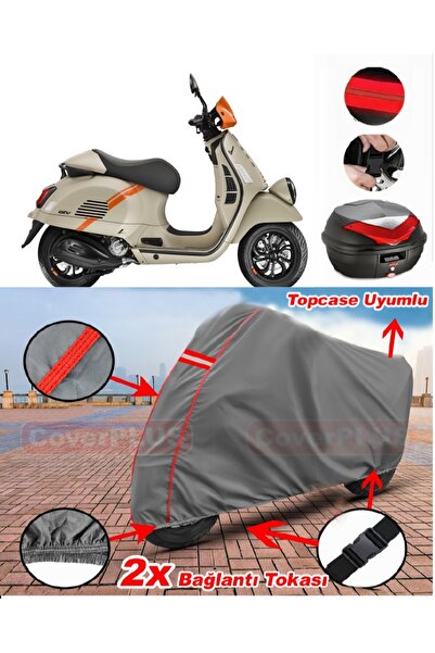 CoverPlus Vespa GTV 300 ie حقيبة خلفية متوافقة مع قماش القنب للدراجات النارية...