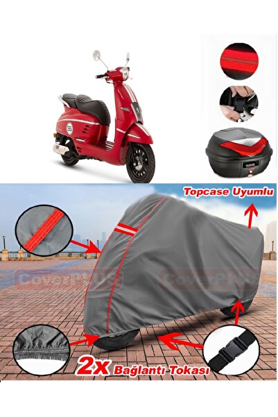 CoverPlus بيجو جانجو 50 حقيبة خلفية متوافقة مع قماش القماش المشمع للدراجات ال...