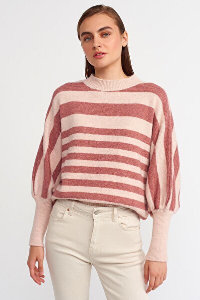 Dilvin Pulover cu liliac cu decolteu