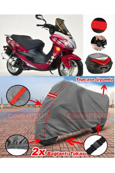 CoverPlus Kanuni Storm 150 حقيبة خلفية متوافقة مع قماش القنب للدراجات النارية...