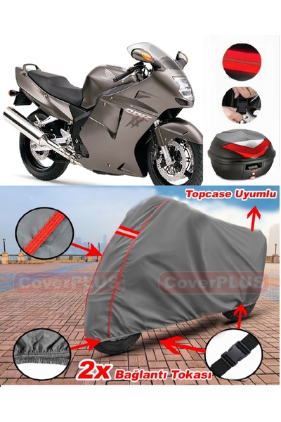 CoverPlus هوندا CBR 1100 XX حقيبة خلفية متوافقة مع قماش القنب للدراجات الناري...