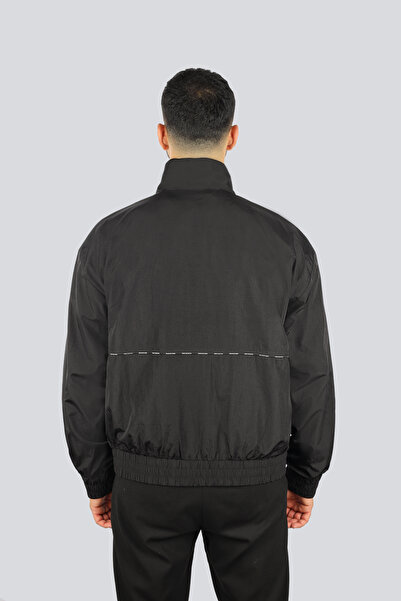 Versace Men's Regular Fit Stand Collar Zipper Long Sleeve Black Jacket 78Gasd11Cq04D-899