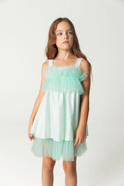 HAUSEkids 4-12 років Океан Дизайнер Сукня для дівчинки - М'ятно-зелена