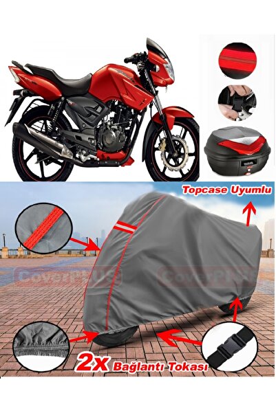 CoverPlus TVS Apache RTR 150 حقيبة خلفية متوافقة مع قماش القماش المشمع للدراج...