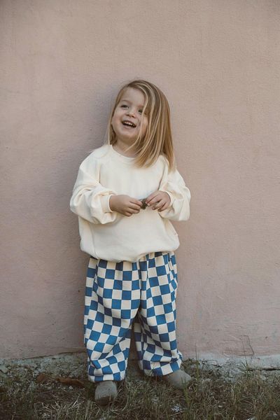 OhlalaKoala Indigo Checkers Printed Tracksuit Set