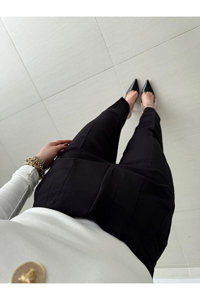 OYYOMODA Pencil Carrot Model Ultra High Waist Pants. Black