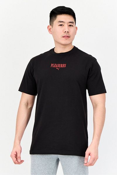 Puma x Pleasures Men Sportswear Fit Short Sleeves Outdoor T-Shirt, Black