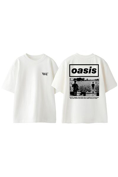 THEWERT Μπλουζάκι Oasis Design Back Printed Βαμβακερό Λευκό Oversize