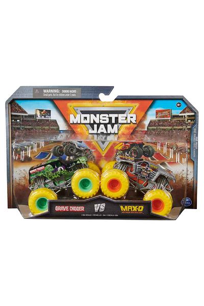 MONSTER Set 2 masinute Monster Jam - Grave Digger si Max-D Scara